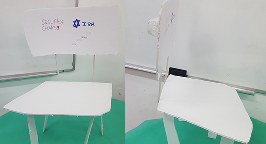 המצאה של ילדים כיסא לתלמיד עם כרית אוויר